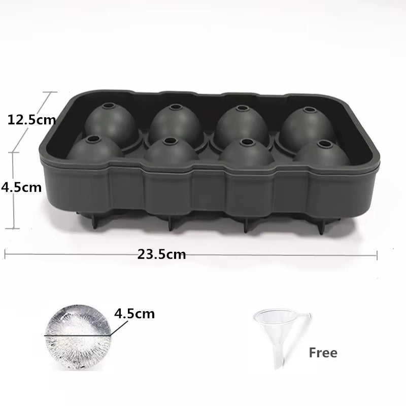 Silicone Ice Ball Maker Large 3D Big round Sphere High Balls Ice Shape Cube Mold Tray for Freezer Whiskey Cocktail Bar Tools